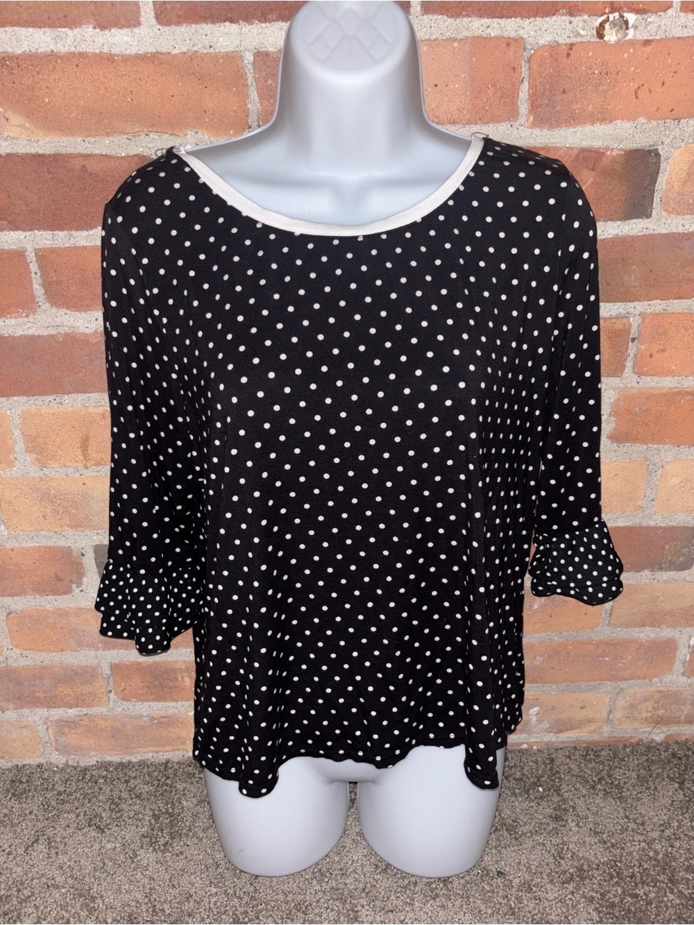 kate spade Black and White Polka Dot Long Sleeve Tee Pjs